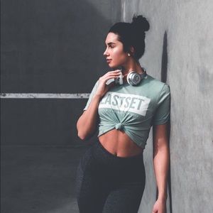 Dusty blue crop top - Last Set Co